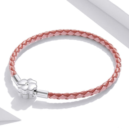 Sterling Silver Oxidized Leather Bracelet