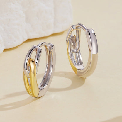 Sterling Silver White Gold and Gold Plated Earrings