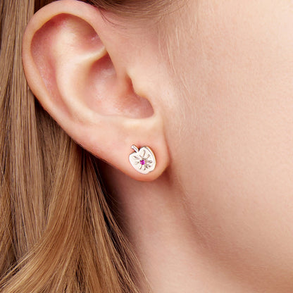 Sterling Silver Synthetic Spinel, Enamel Earrings