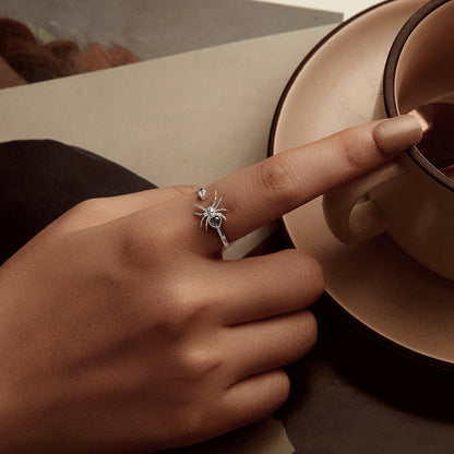 Sterling Silver White Gold Plated Pavé CZ Ring