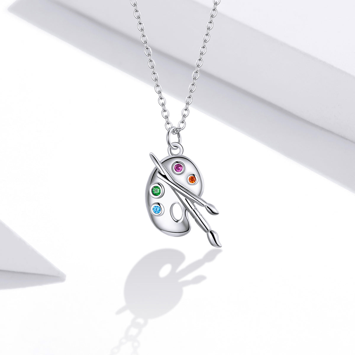 Sterling Silver Cubic Zirconia Adjustable Pendant Necklace