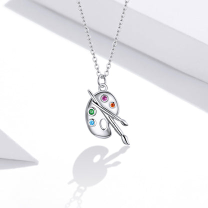Sterling Silver Cubic Zirconia Adjustable Pendant Necklace