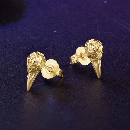 925 Silver Needle Gold Plated 1.1 x 0.5 cm Copper Earrings for Women
