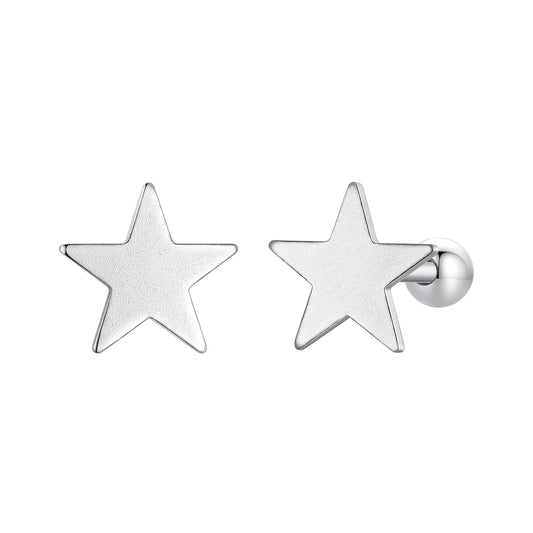 White Gold Plated Sterling Silver Stud Earrings