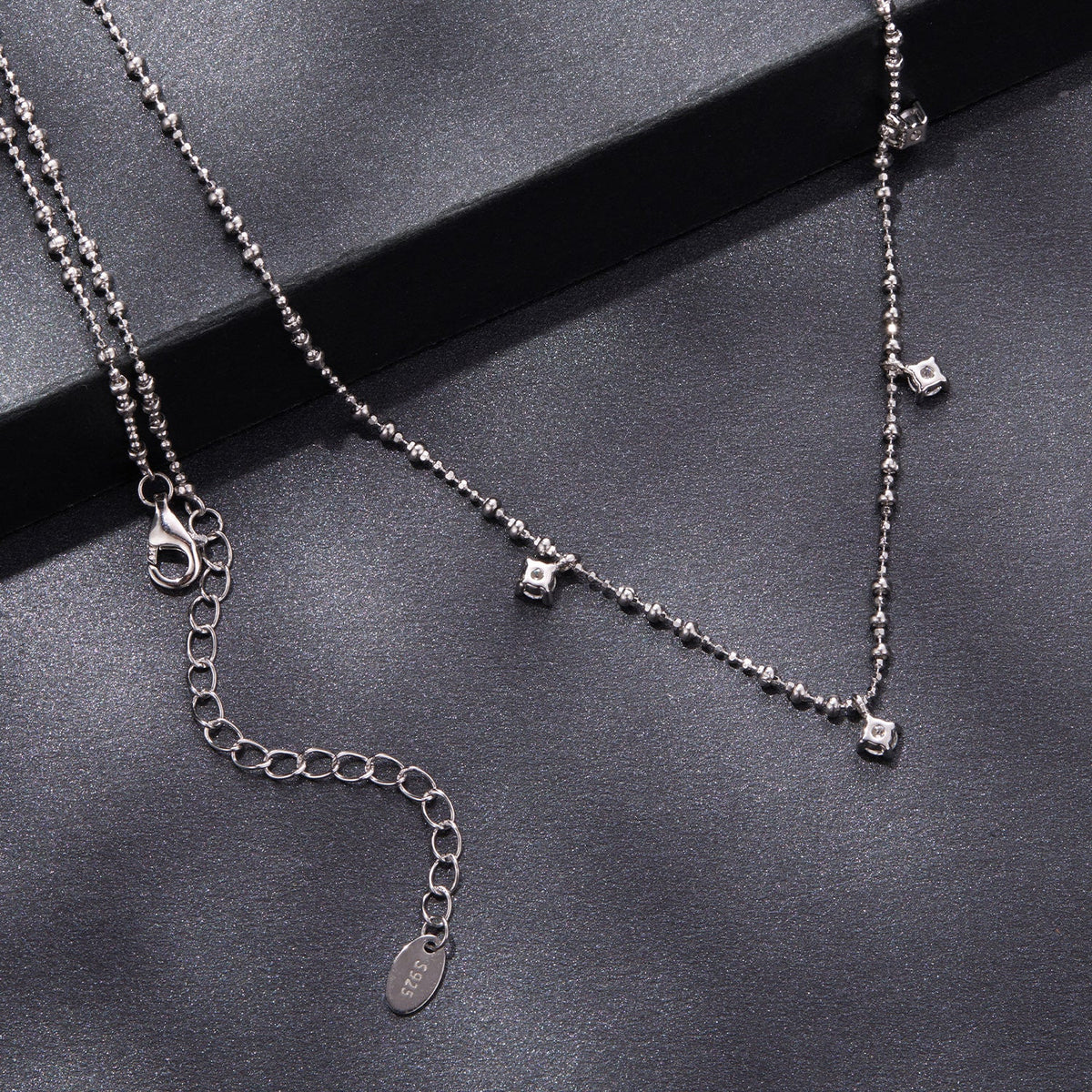 925 Sterling Silver Plated White Gold Moissanite Necklace