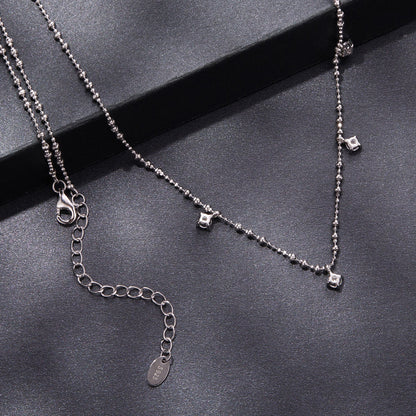925 Sterling Silver Plated White Gold Moissanite Necklace