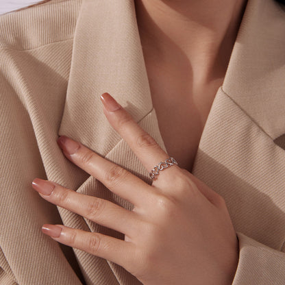 Sterling Silver White Gold Plated Ring