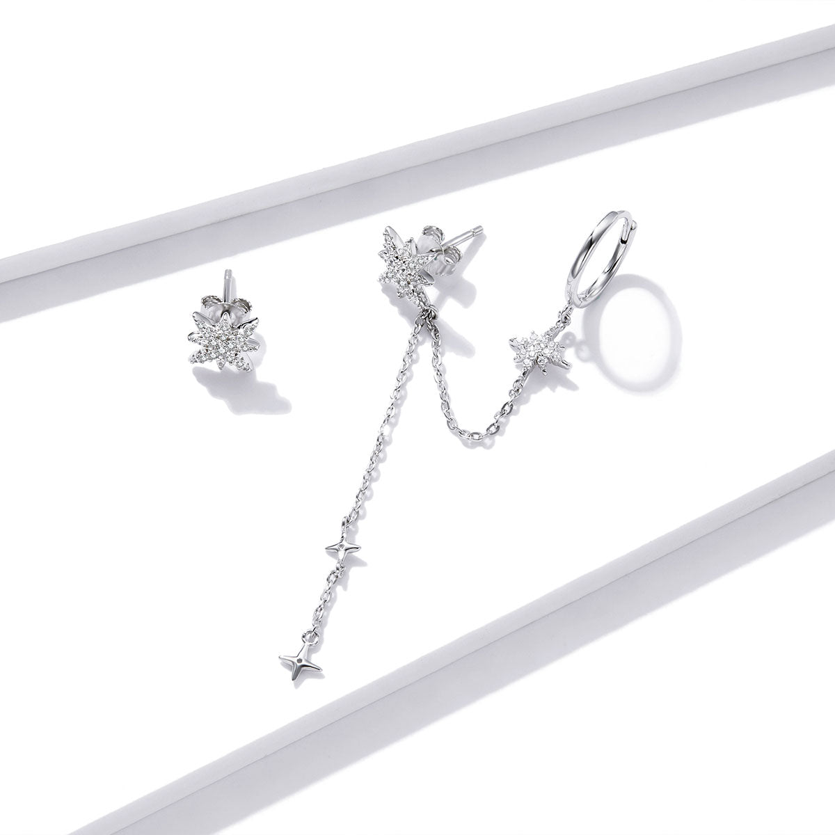 Sterling Silver Cubic Zirconia Pavé Drop Earrings