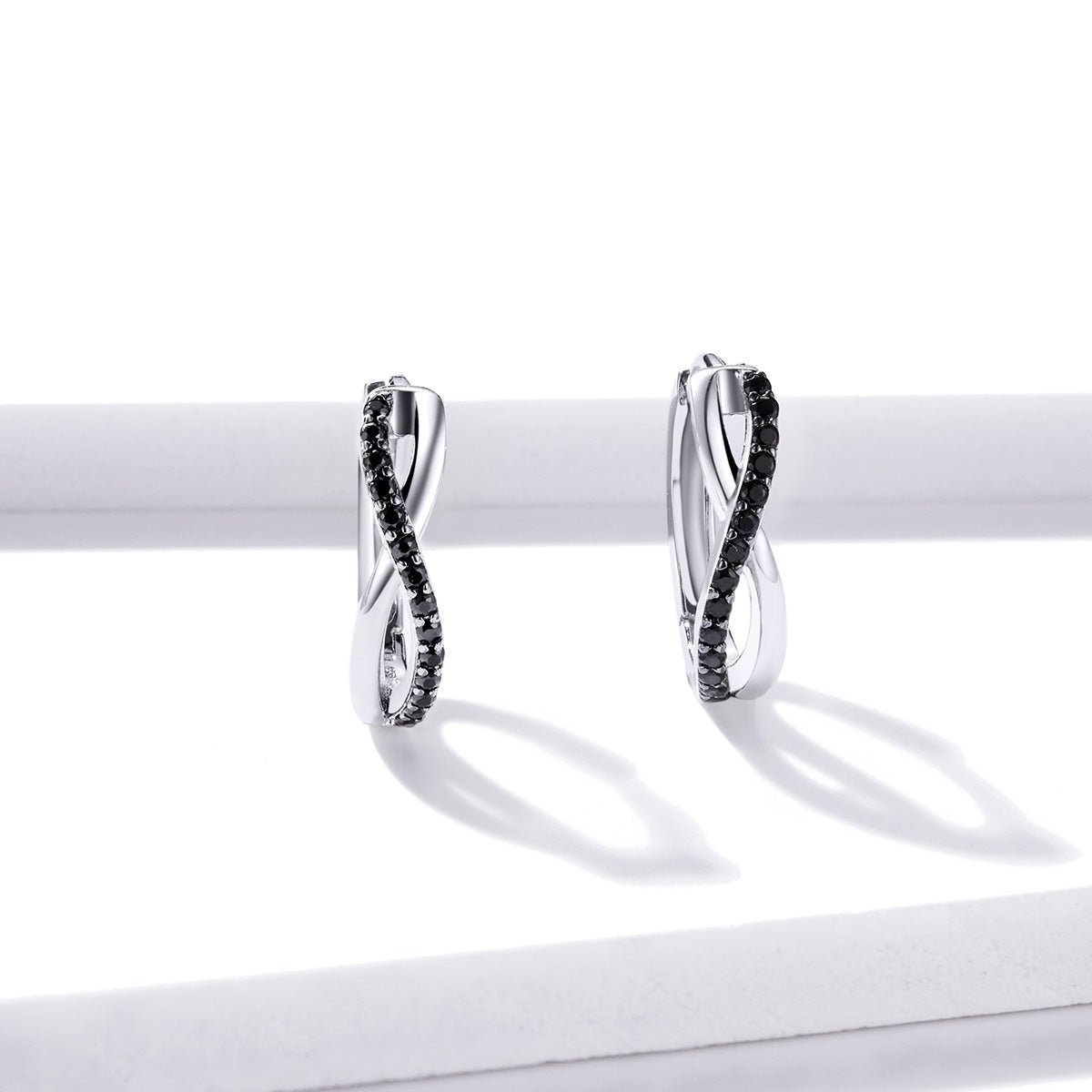 Sterling Silver CZ Pavé Earrings