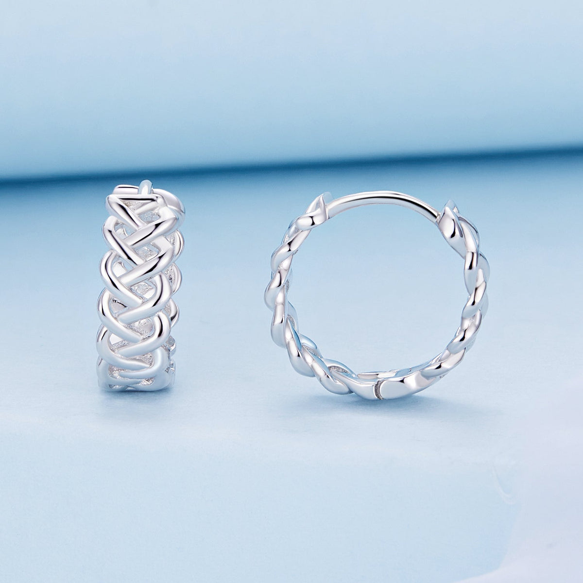Platinum Plated Sterling Silver Earrings