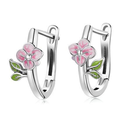 Sterling Silver Enamel Oxidized Earrings