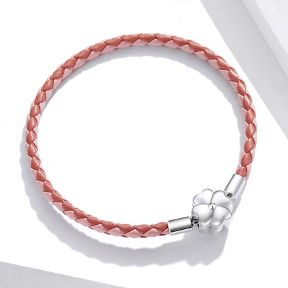 Sterling Silver Oxidized Leather Bracelet
