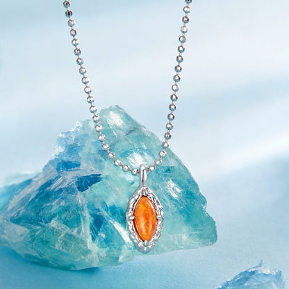 Sterling Silver Synthetic Opal Pendant Necklace