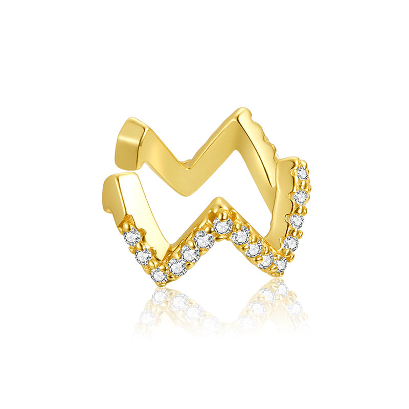 Sterling Silver Pavé CZ Hoop Earrings