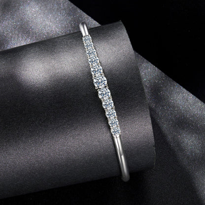 Sterling Silver Moissanite White Gold Plated Bracelet
