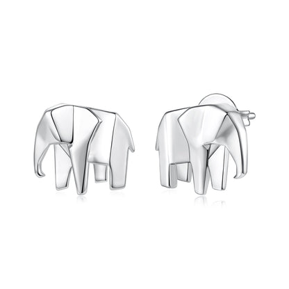 925 Silver Needle White Gold Plated Brass 1.0 x 1.1 cm Earrings for Women