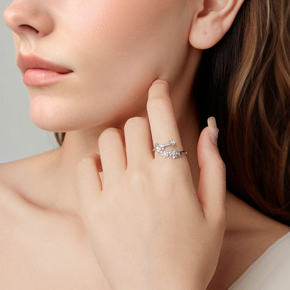 Delicate White Gold Plated Sterling Silver Ring