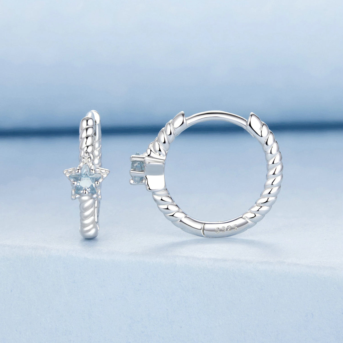 Sterling Silver White Gold Plated Pavé CZ Earrings