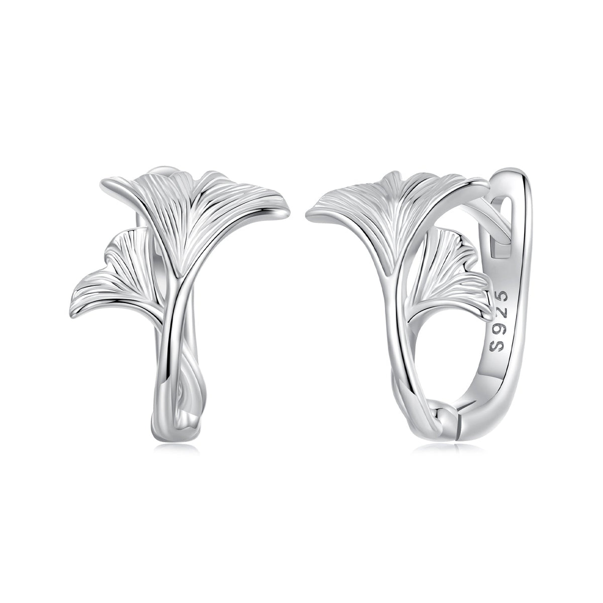Sterling Silver White Gold Plated Hoop Earrings