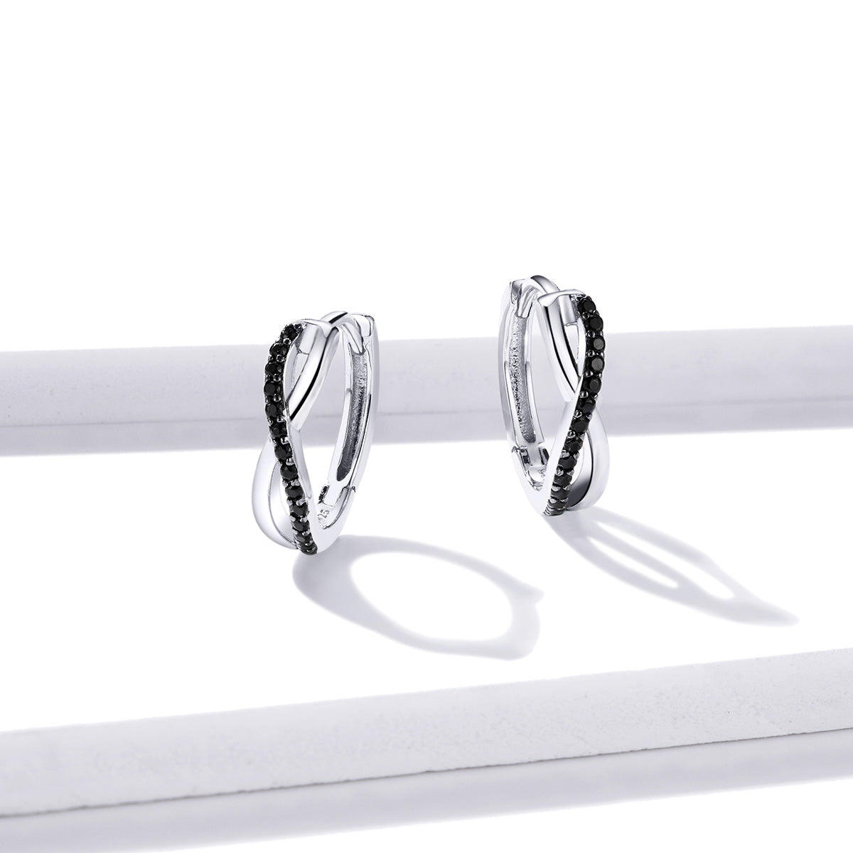 Sterling Silver CZ Pavé Earrings