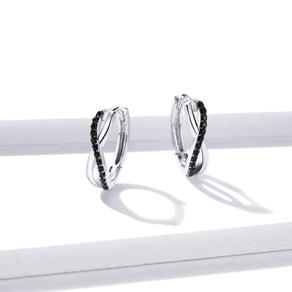 Sterling Silver CZ Pavé Earrings