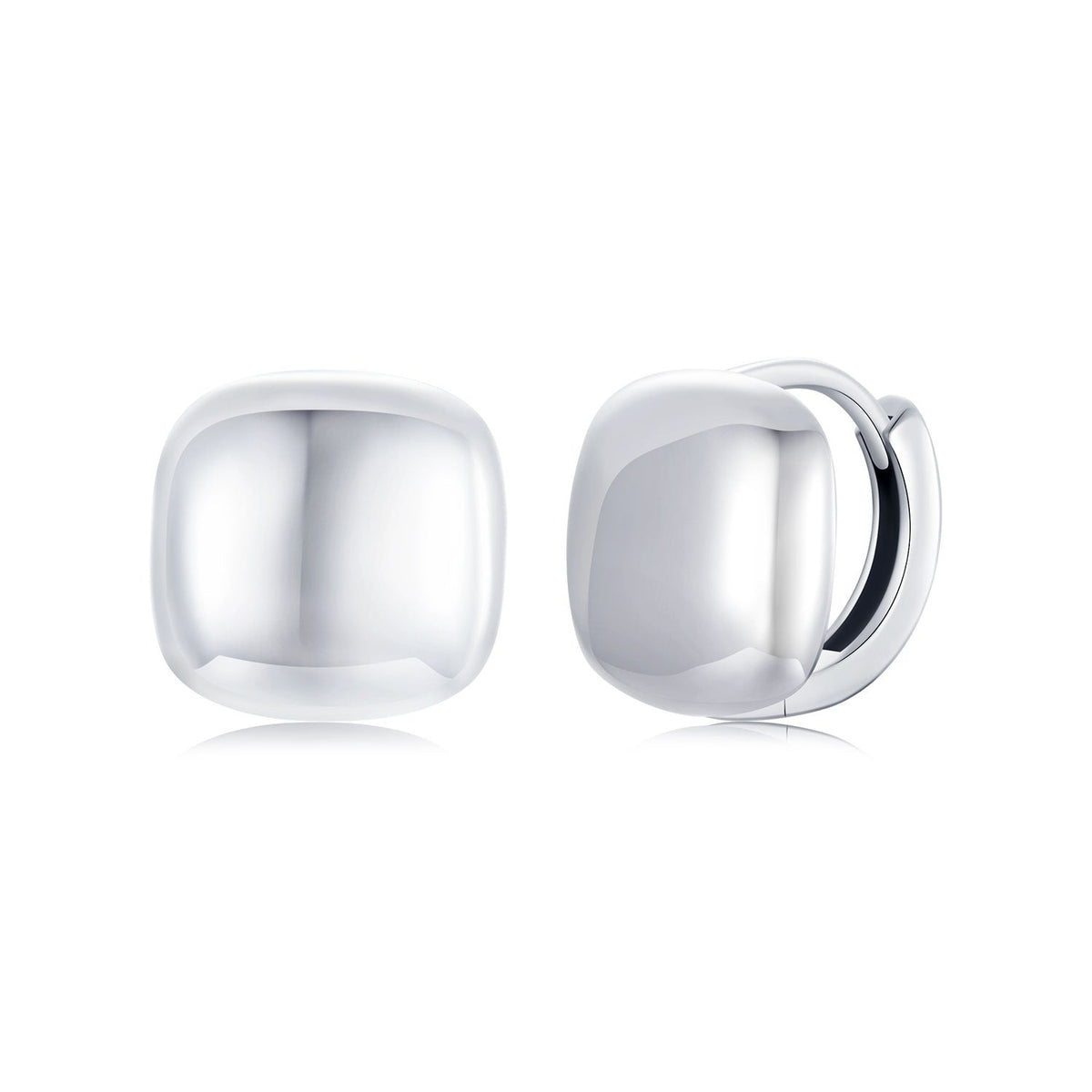 Sterling Silver White Gold Plated 10mm Hoop Earrings