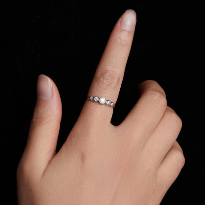 White Gold Plated 925 Sterling Silver Moissanite Ring