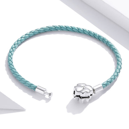 Sterling Silver and Leather Oxidized Bracelet