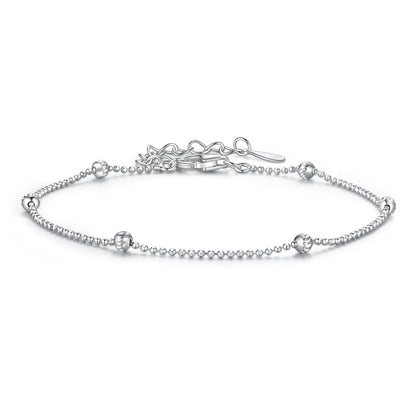 Sterling Silver & White Gold Plated Adjustable Bracelet