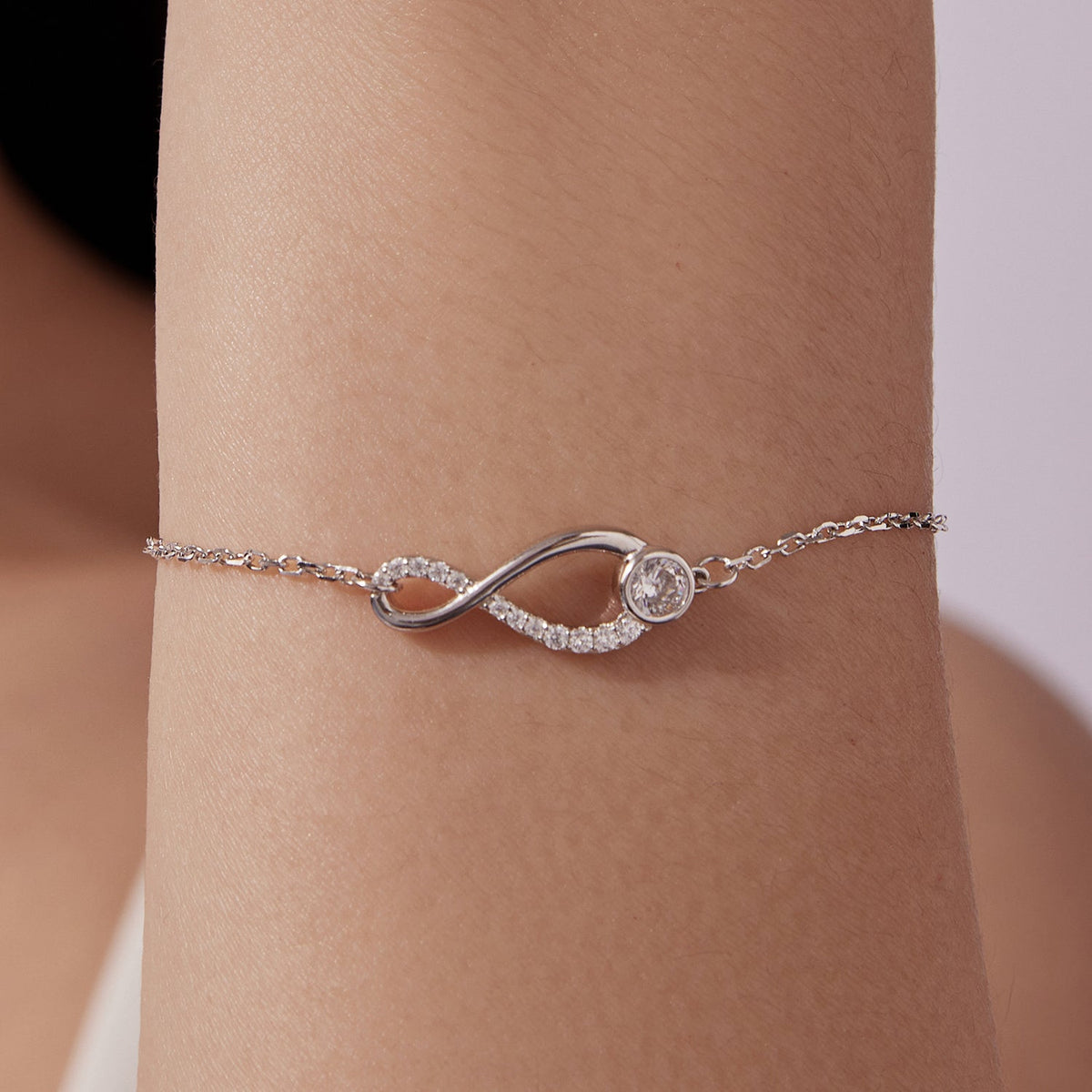 Sterling Silver Moissanite and CZ Pavé Bracelet