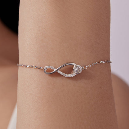 Sterling Silver Moissanite and CZ Pavé Bracelet