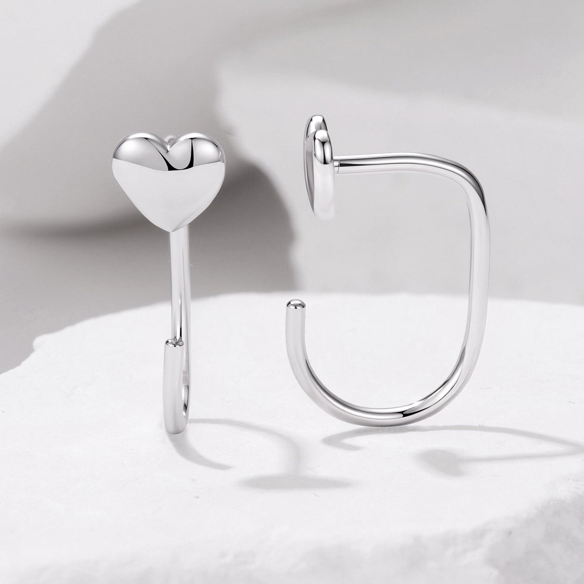 White Gold Plated Sterling Silver Brass Earrings