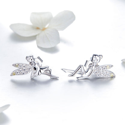 Sterling Silver Cubic Zirconia Pavé Stud Earrings