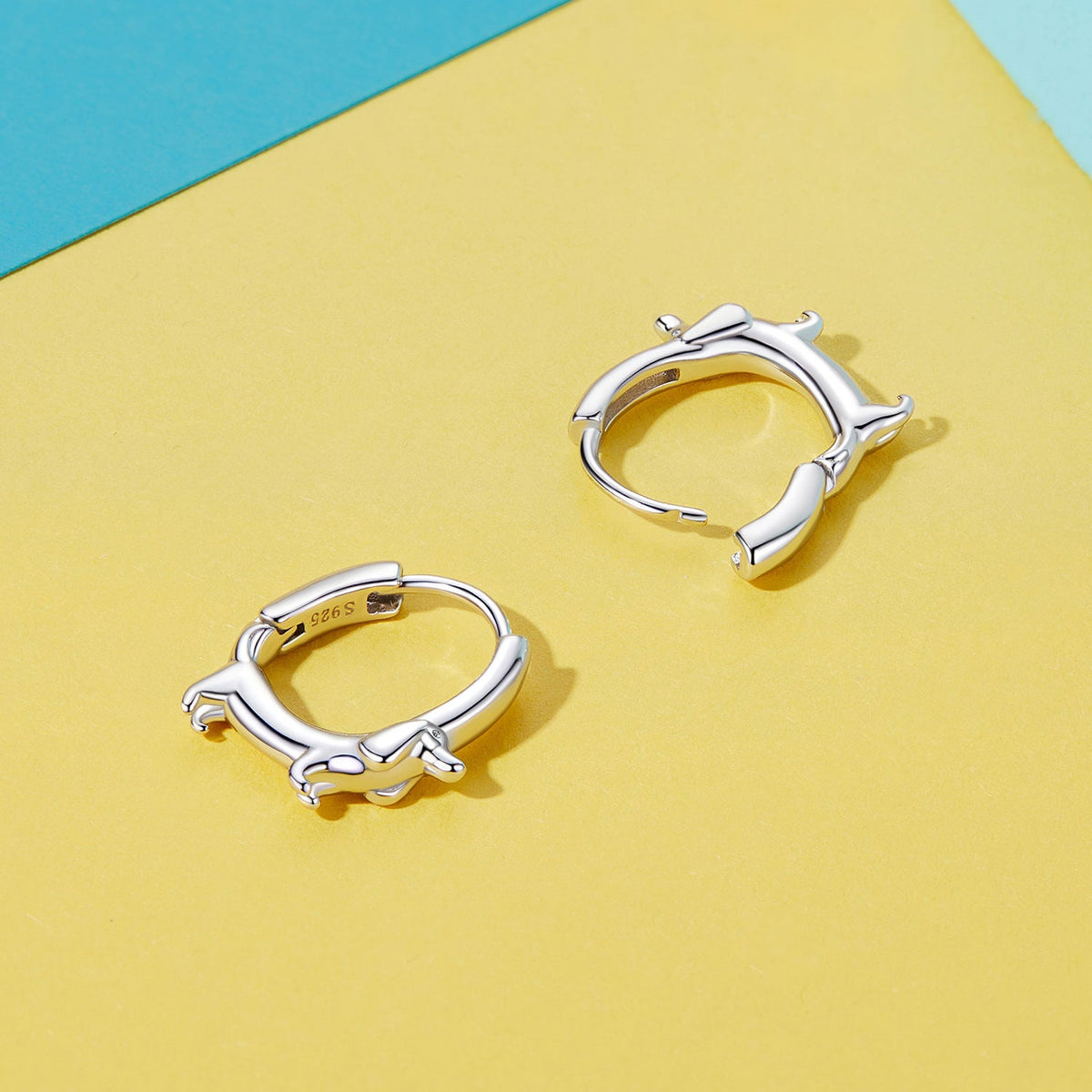 Sterling Silver Platinum Plated Hoop Earrings