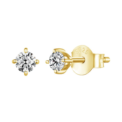 Sterling Silver Moissanite Stud Earrings