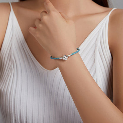 Sterling Silver and Leather Oxidized Bracelet