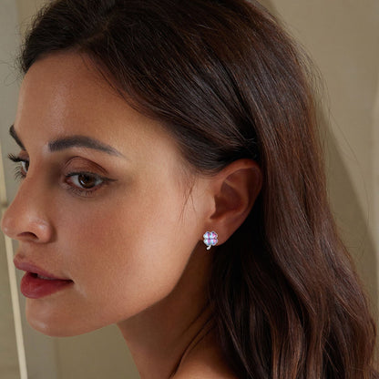 Sterling Silver Transparent Glass Earrings