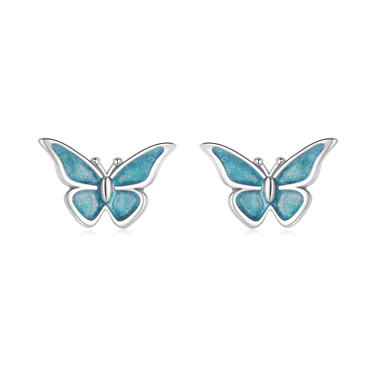 Sterling Silver Oxidized Enamel Earrings