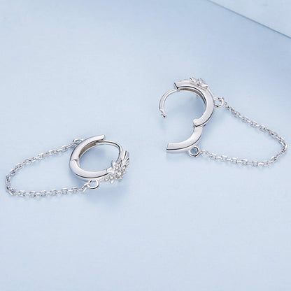 Sterling Silver Platinum Plated CZ Pavé Earrings