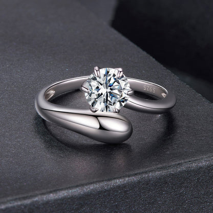 Sterling Silver Moissanite Ring