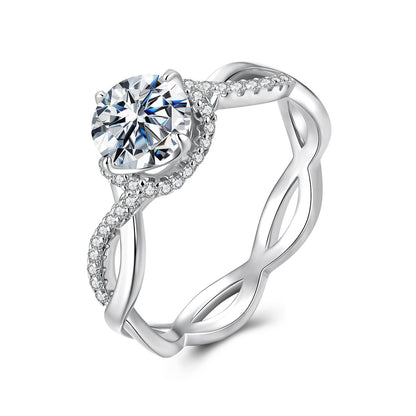 Sterling Silver Moissanite Pavé Ring