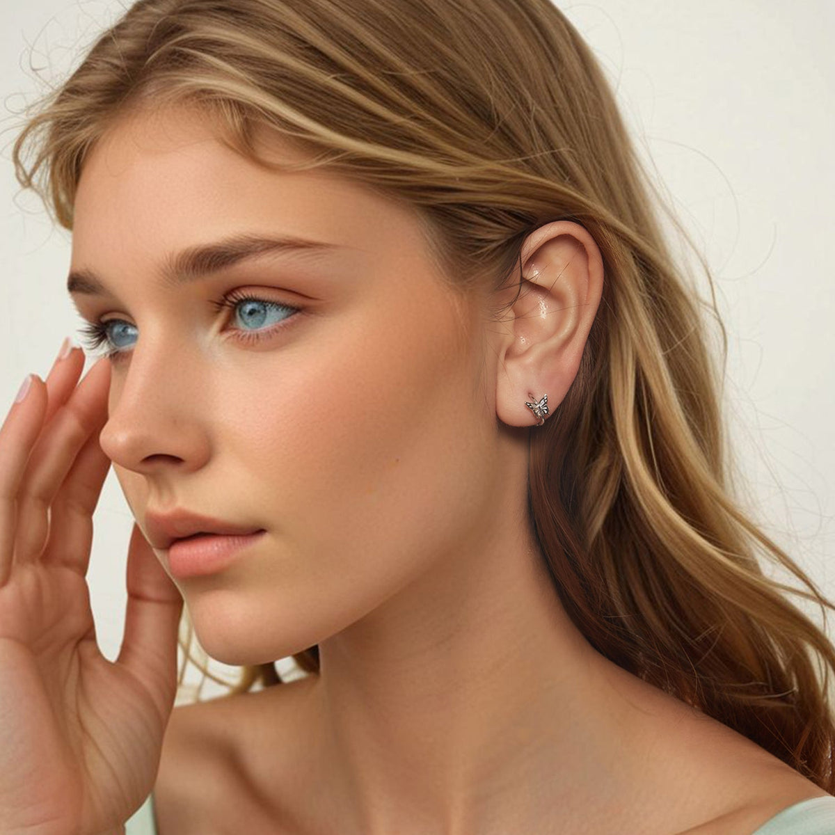 Sterling Silver White Gold Plated Earrings