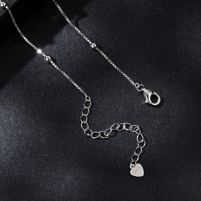 Sterling Silver White Gold Plated Moissanite Necklace