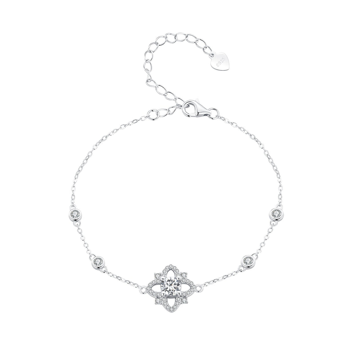 Sterling Silver Moissanite Pavé Bracelet