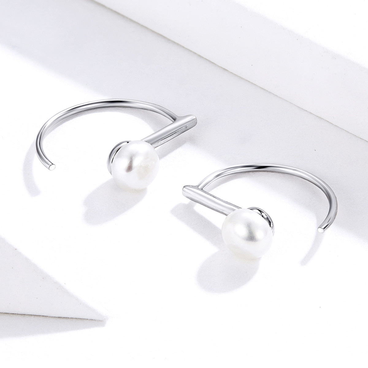 Sterling Silver Rose Gold Plated Bead Earrings