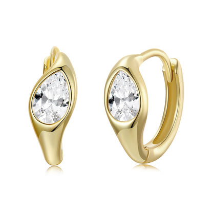 Sterling Silver Gold Plated Pave CZ Earrings