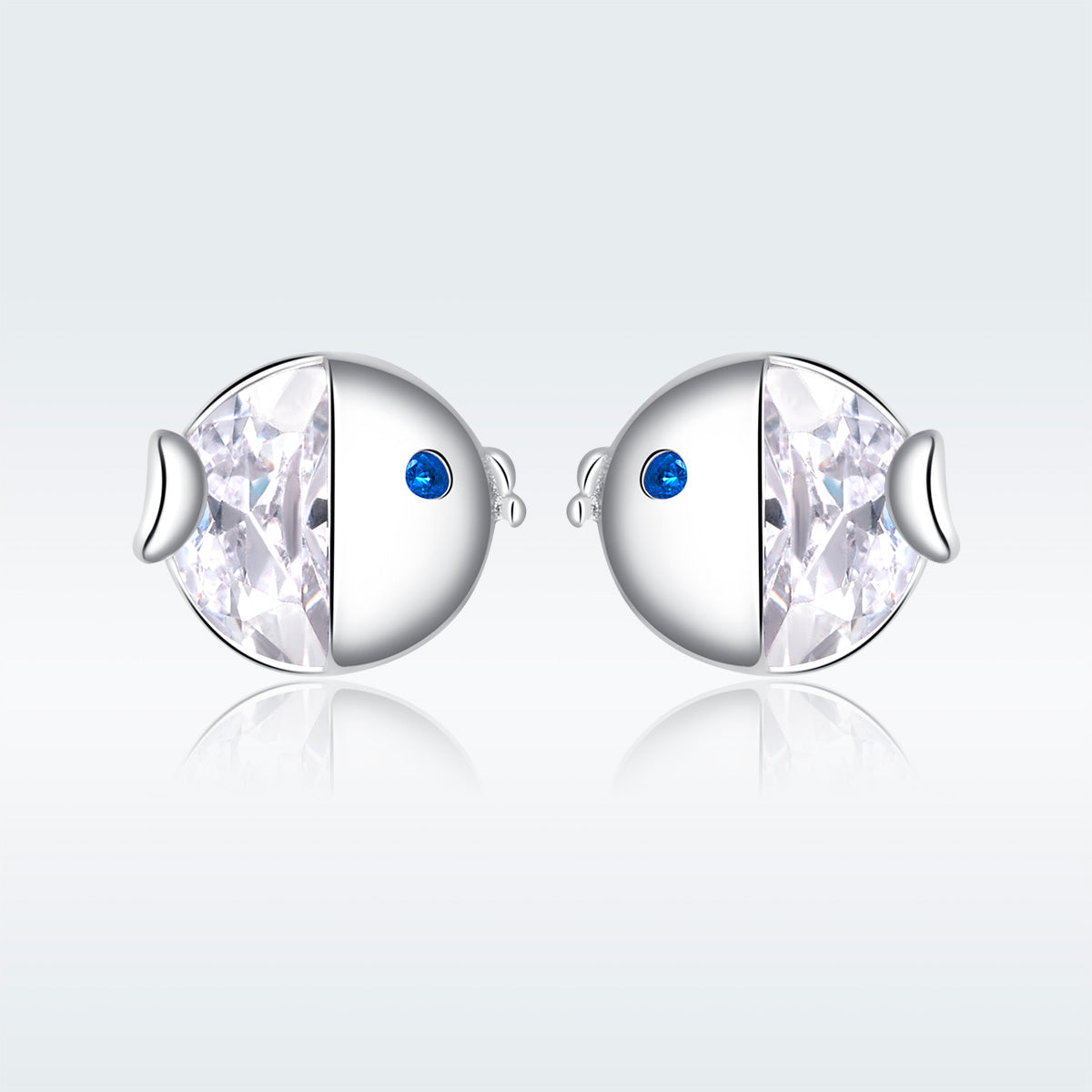 Sterling Silver Pavé Cubic Zirconia Stud Earrings