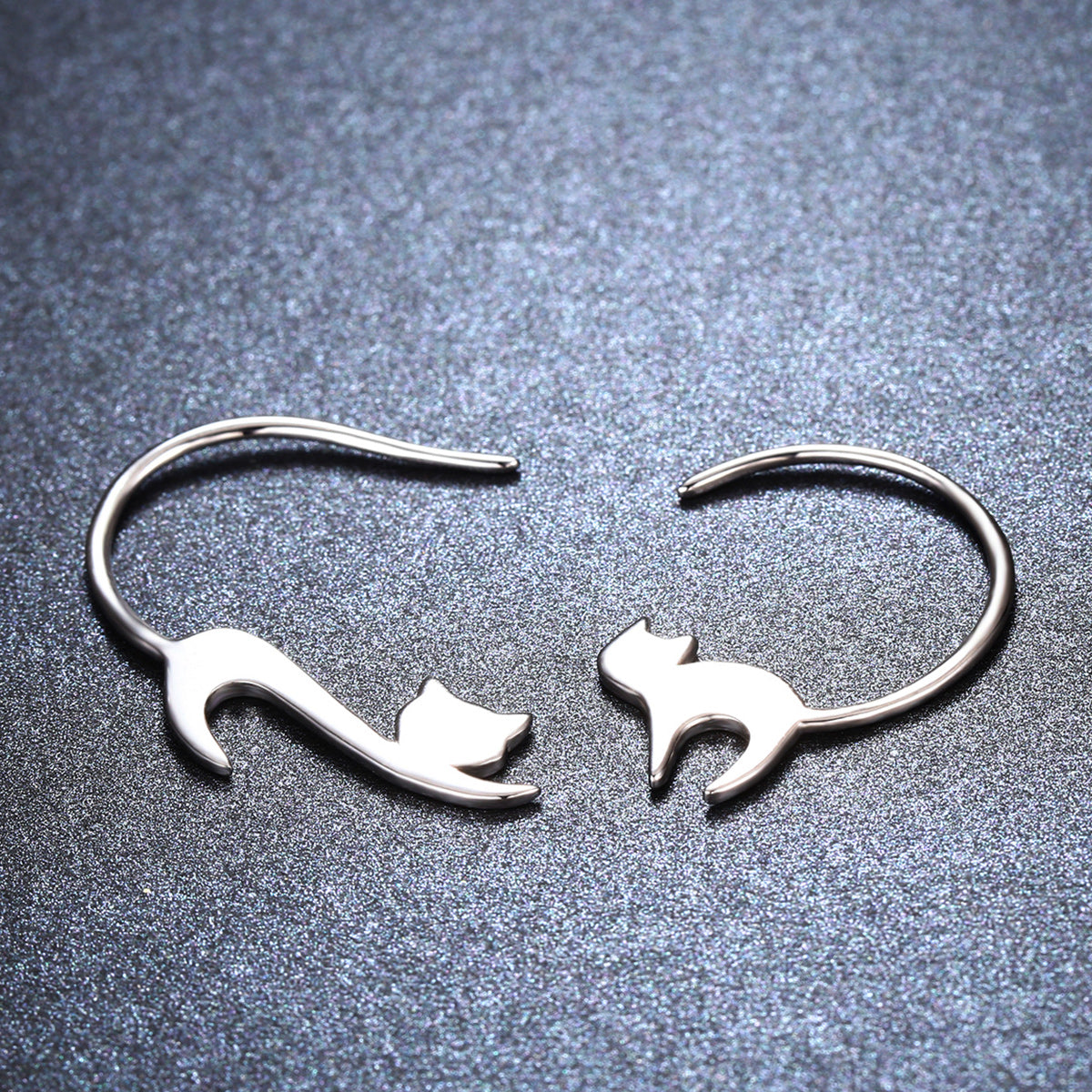 Sterling Silver Platinum Plated Drop Earrings