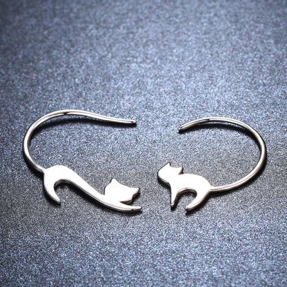 Sterling Silver Platinum Plated Drop Earrings