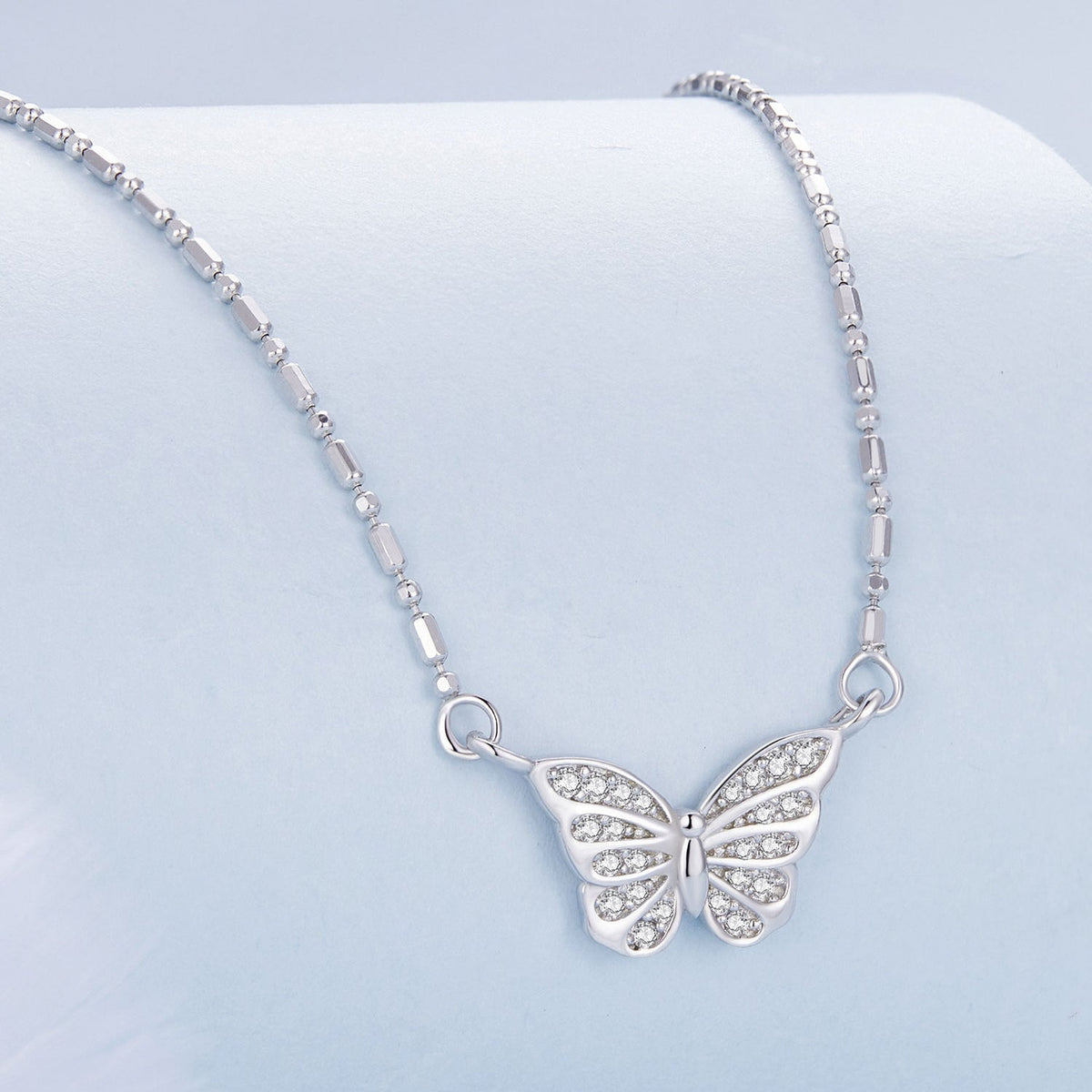 Sterling Silver Pavé Cubic Zirconia Necklace
